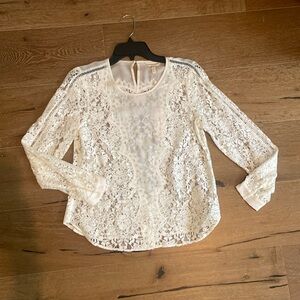 Brand-new, with tags, Rebecca Taylor Long Sleeve, scallop lace, color: snow